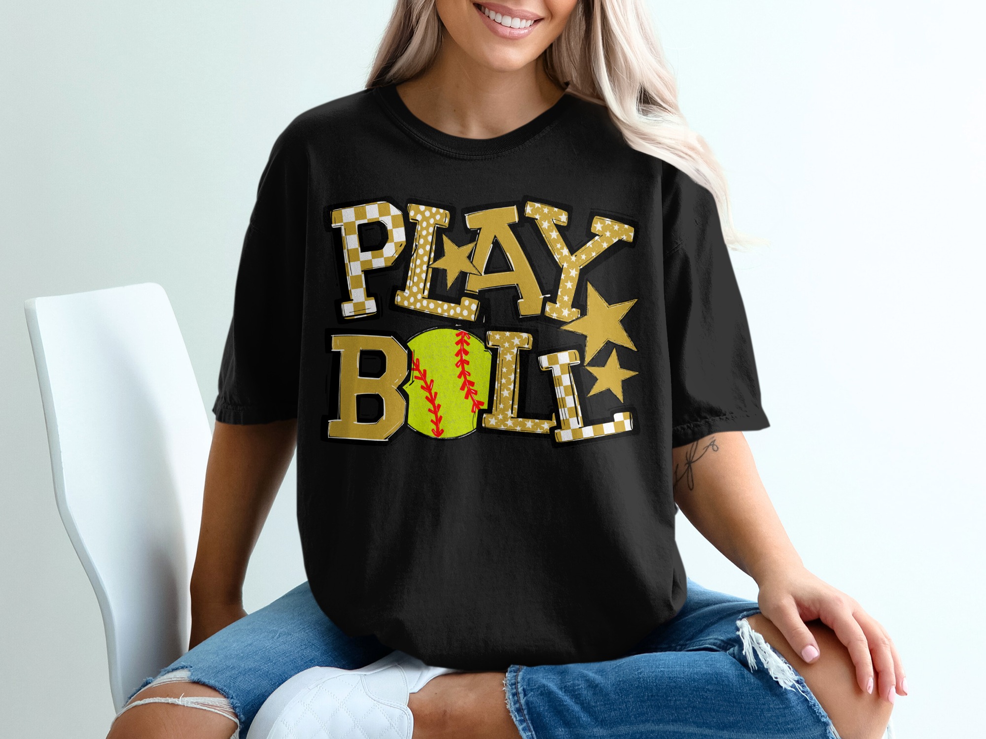 Play Ball T-Shirt, Softball T-Shirt, Sports Tee, Baseball Shirt, Graphic Tee, Gift for Athlete, Game Day Apparel, Trendy T Shirt - Image 2