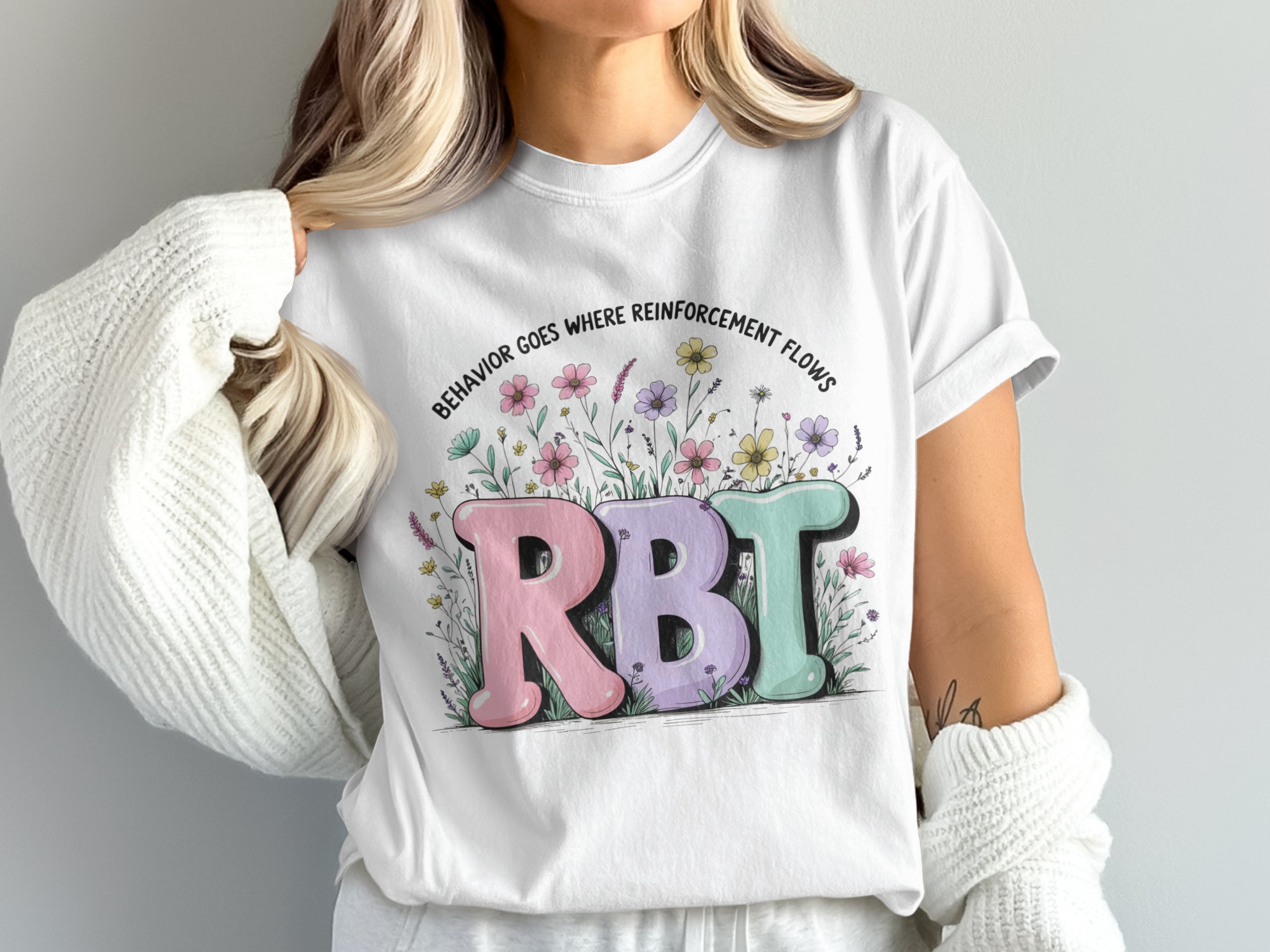 RBT T-Shirt, Behavior Goes Where Reinforcement Flows Shirt, Therapist Tee, Psychology Shirt, Teacher Shirt, Special Education TShirt