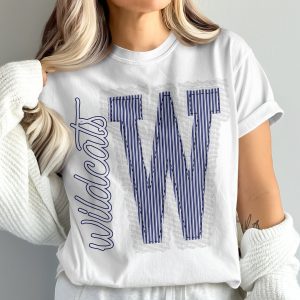Wildcats T-Shirt, Letter W Shirt, Team Spirit Tee, College Game Day Apparel, Comfort Colors 1717, Trendy Graphic Tee, University Shirt, prepster preppy