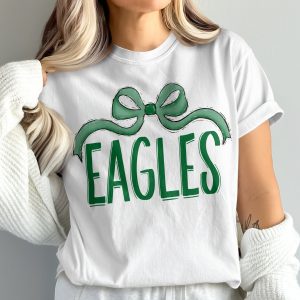 Eagles T-Shirt, Bow Graphic Tee, Team Spirit Shirt, Comfort Colors 1717, Game Day Shirt, School Pride Tee, Sports Fan Apparel