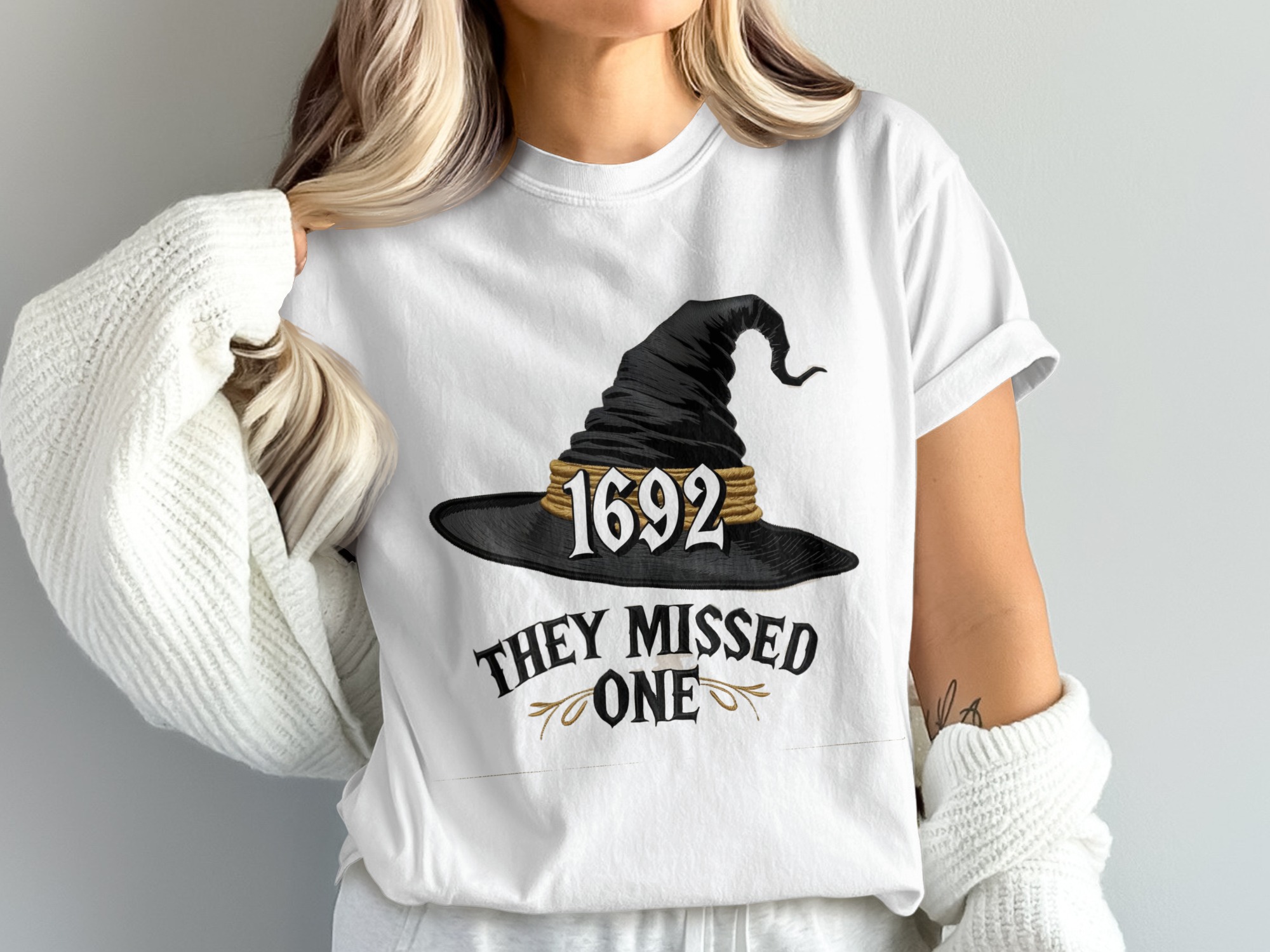 1692 They Missed One Comfort Colors T-Shirt, Witch Hat Shirt, Halloween Tee, Spooky Season Shirt, Salem Witch Trials Shirt