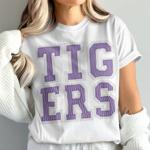 Tigers T-Shirt, Purple Tigers Graphic, Comfort Colors 1717 Tee, College Apparel, Team Spirit, University Shirt, Game Day Outfit
