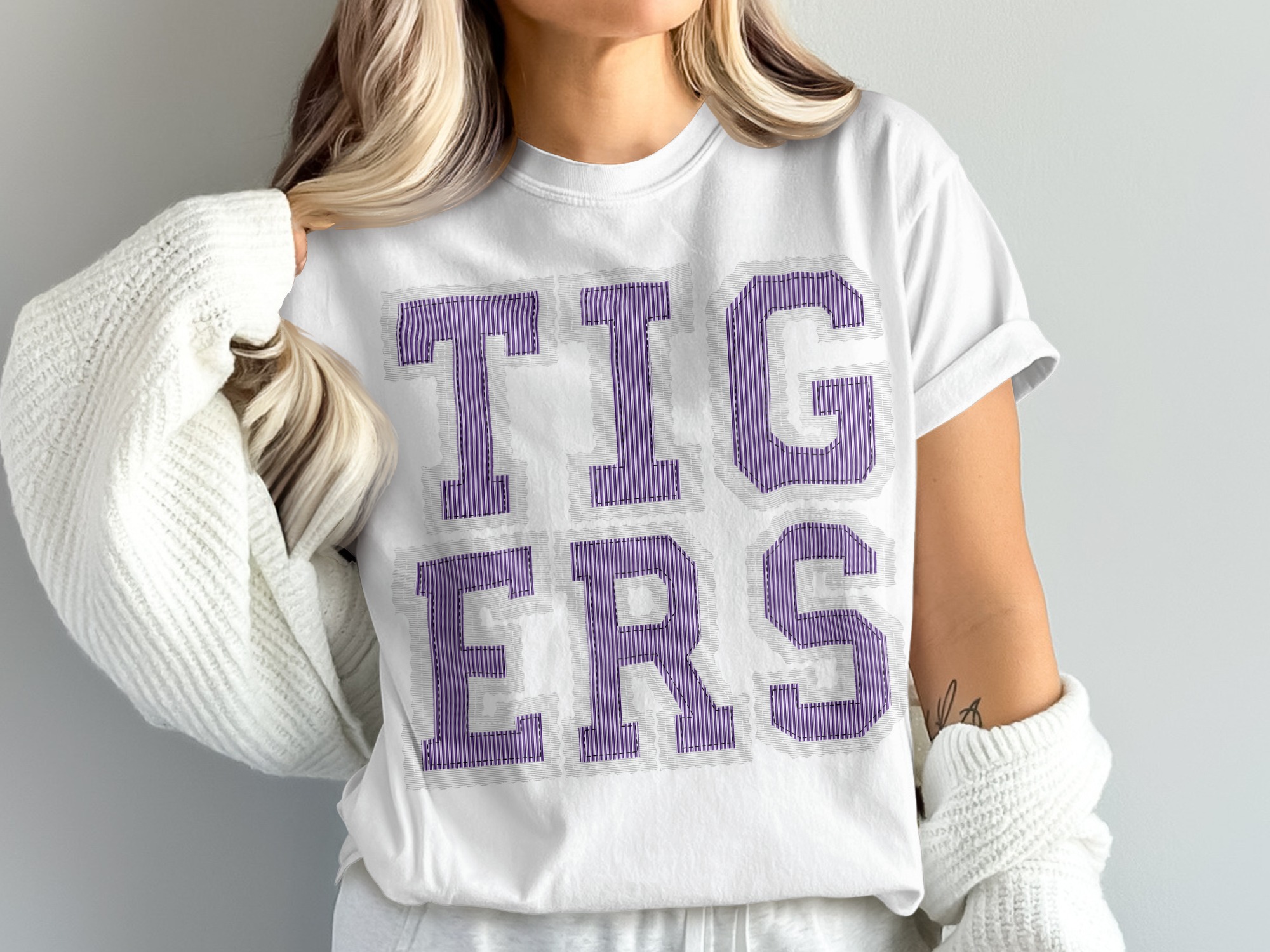 Tigers T-Shirt, Purple Tigers Graphic, Comfort Colors 1717 Tee, College Apparel, Team Spirit, University Shirt, Game Day Outfit