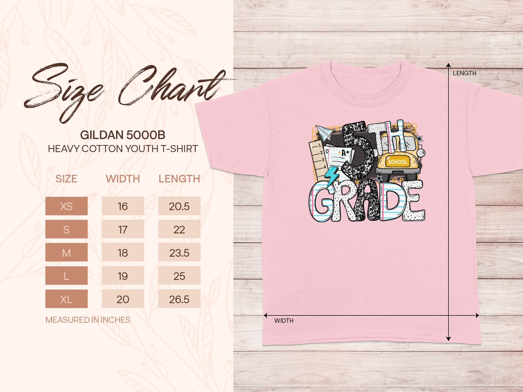 5th Grade T-Shirt, Back to School Shirt, Fifth Grade Shirt, Student Gift, School Bus, First Day of School Tee, Fifth Grader, Grade School - Image 5