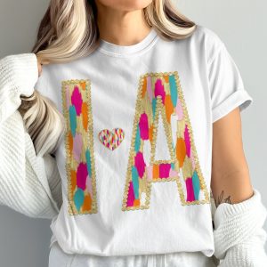 I Heart A T-Shirt, Personalized Initial T-Shirt, Comfort Colors 1717 Shirt, Custom Name Tee, Colorful Letters T-Shirt, Bridesmaid Gift