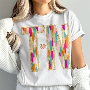 TN Initials T-Shirt, Colorful TN letters, Comfort Colors 1717, Monogram T-Shirt, Personalized T-Shirt, Custom Name Shirt, Gift Idea