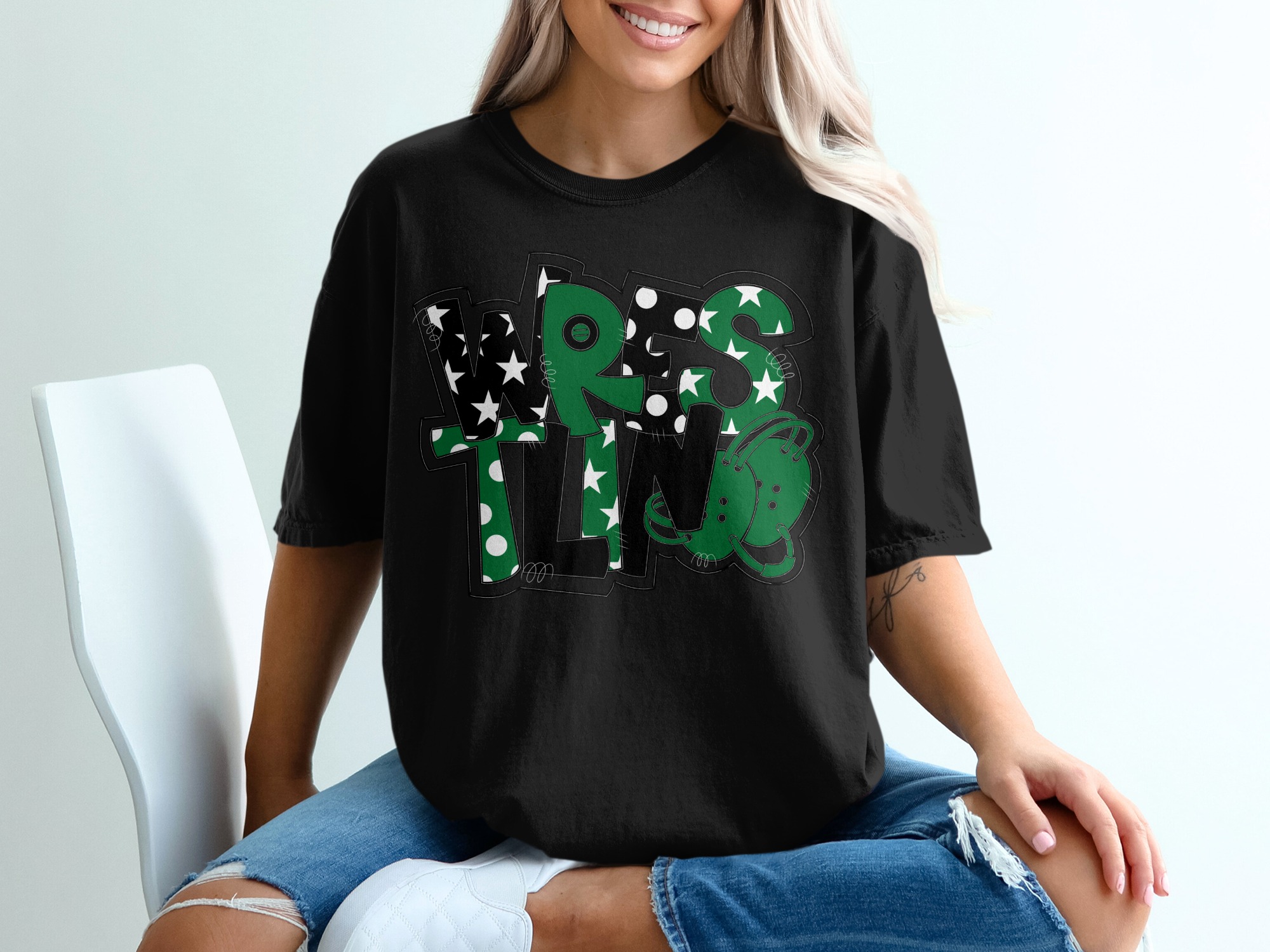 Wrestling T-Shirt, Wrestling Helmet, Sports Tee, Wrestler Gift, Wrestling Fan Apparel, Championship T Shirt, Unique Design - Image 2