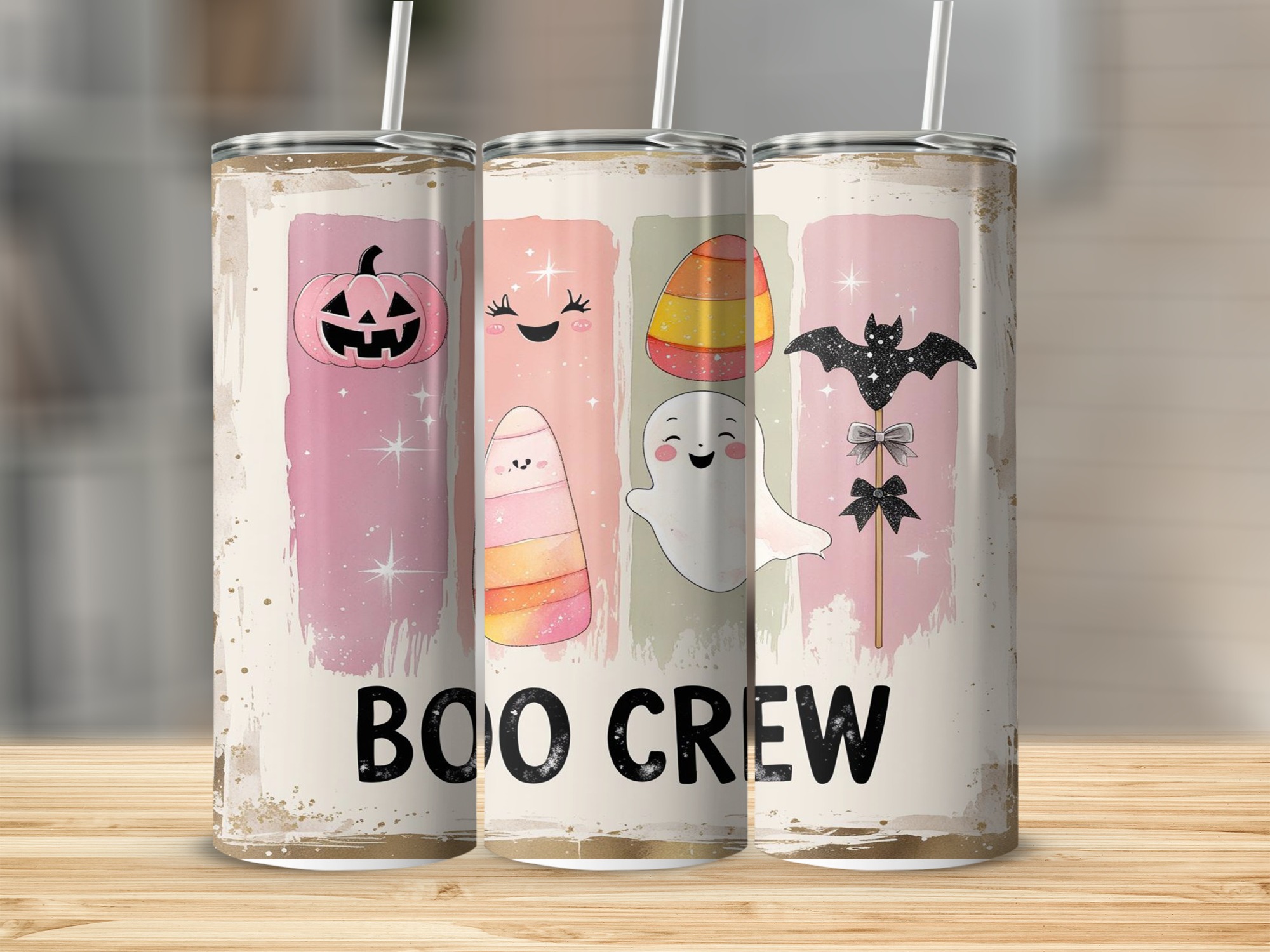 Boo Crew Halloween Tumbler Wrap, 20oz Sublimation Design, Cute Ghost Pumpkin Bat, Digital Download, Spooky Season Tumbler, PNG Template