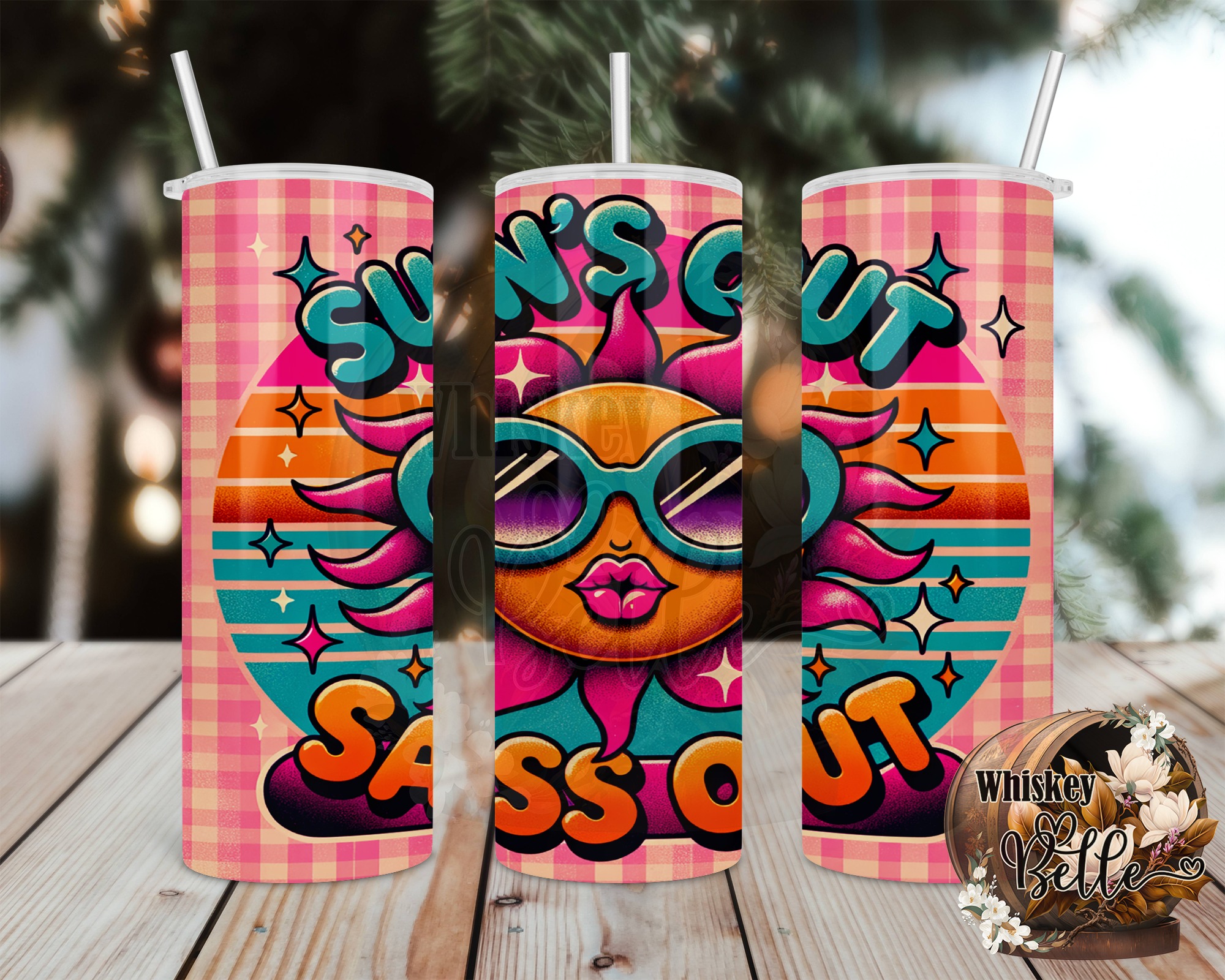 Suns Out Sass Out 20oz Sublimation Digital Download, Funny Summer Tumbler Design, Digital Design, Tumbler Wrap, Sublimation Design - Image 2