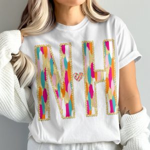 NH State Pride T Shirt, Comfort Colors 1717, New Hampshire Home State Tee, Colorful NH Heart Shirt, New Hampshire Souvenir Gift, NH Lover