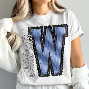 Wildcats T-Shirt, Letter W Tee, Team Spirit Shirt, College Pride, Comfort Colors 1717, Game Day Apparel, Fan Gear, Trendy Shirt, prepster preppy