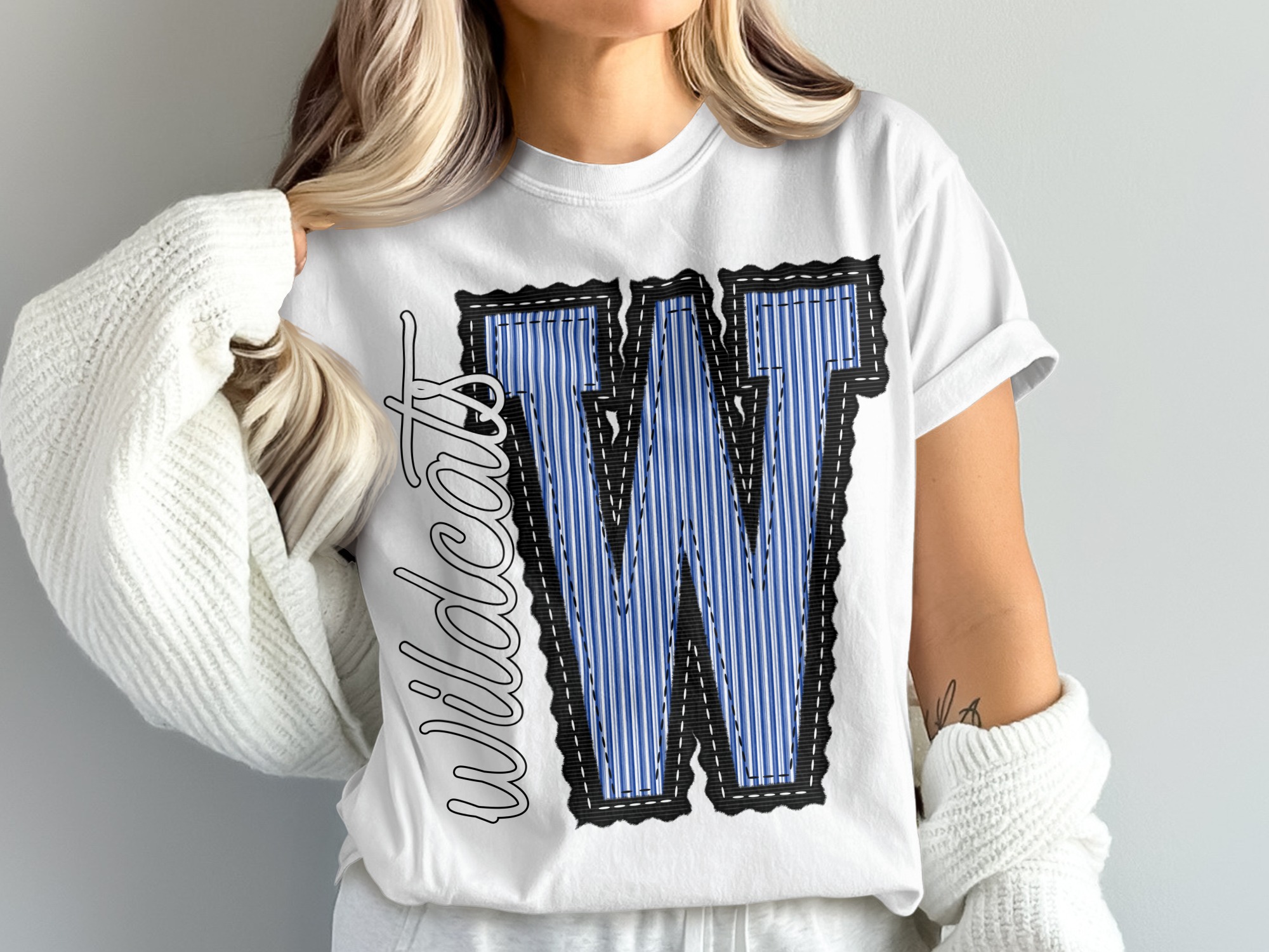 Wildcats T-Shirt, Letter W Tee, Team Spirit Shirt, College Pride, Comfort Colors 1717, Game Day Apparel, Fan Gear, Trendy Shirt, prepster preppy