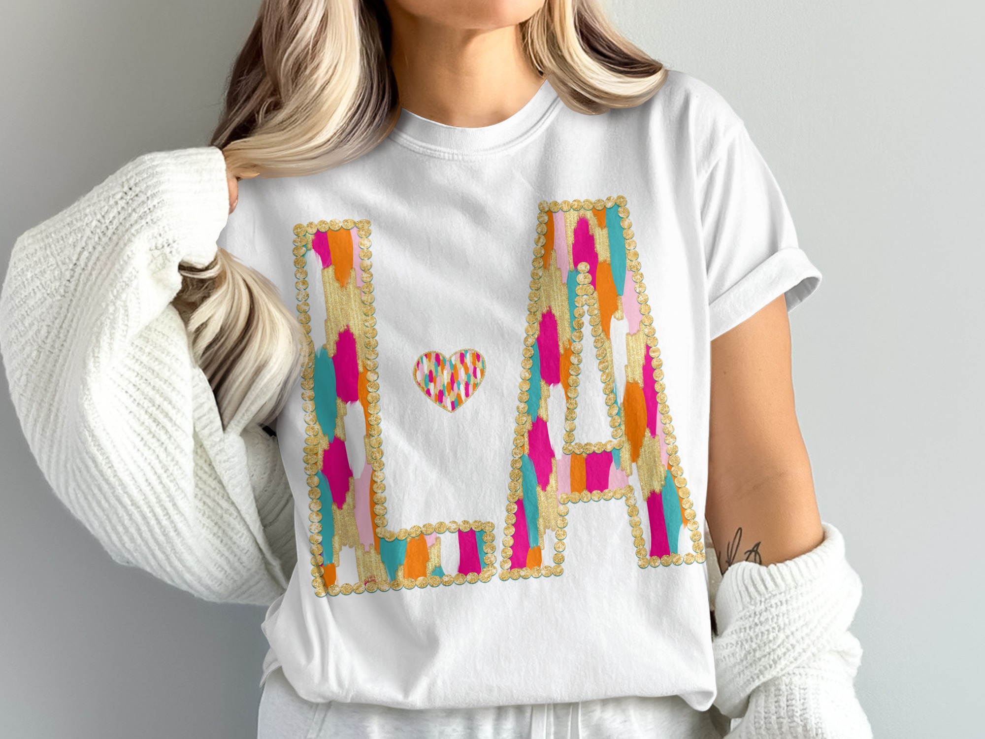 LA T-Shirt, Los Angeles Tee, Comfort Colors 1717 T Shirt, Colorful LA Graphic T-Shirt, California Vibes Tee, Trending Design