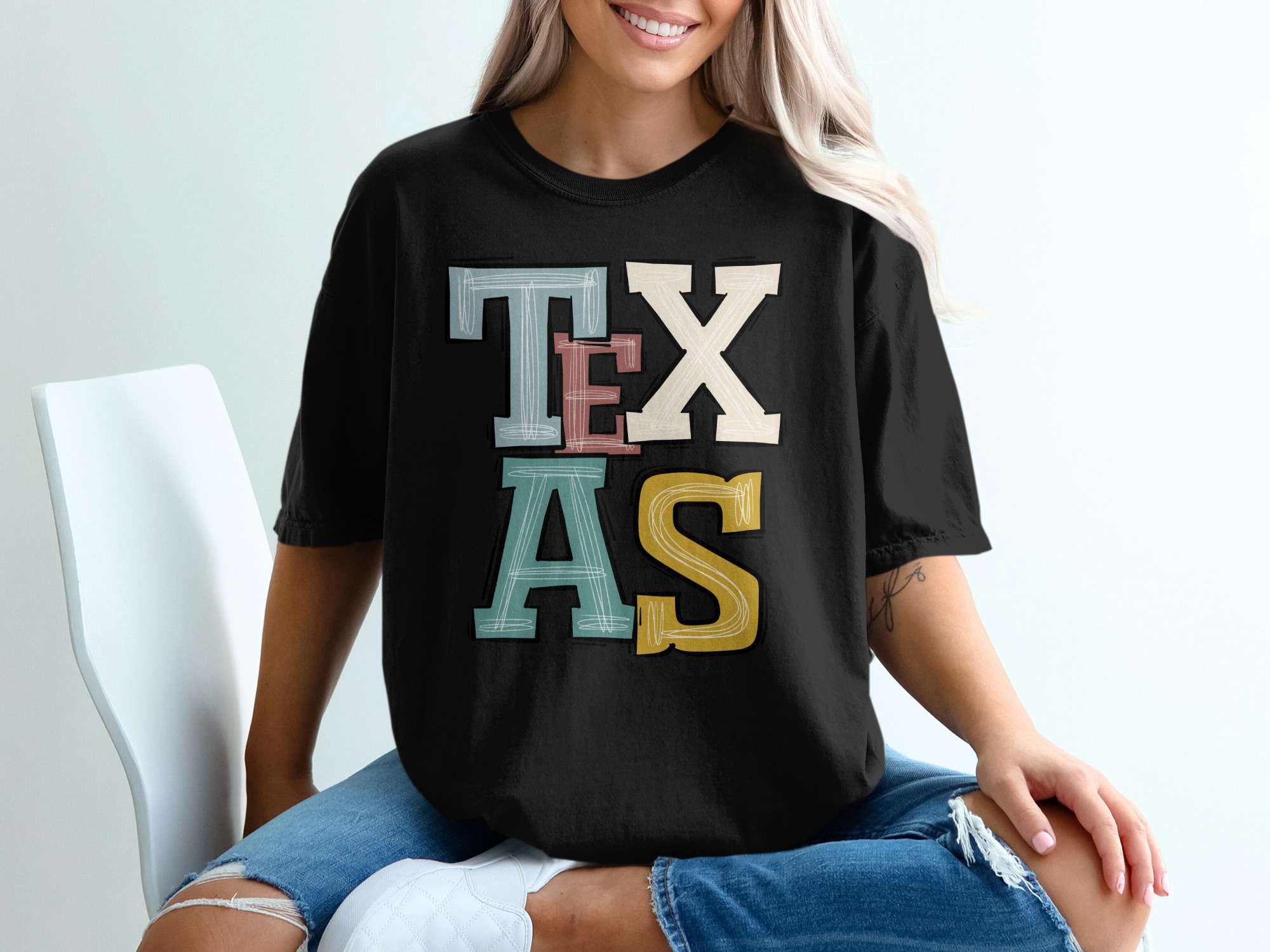 Texas T Shirt, Colorful State Pride Tee, Southwestern USA Gift, Texas Lover Top, Lone Star State Outfit, Texas Vacation Souvenir - Image 2