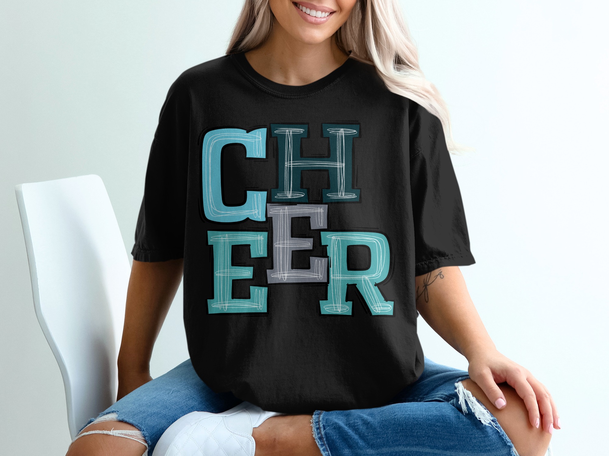 Cheer T-Shirt, Cheerleader Tee, Spirit Wear T-Shirt, Sports Fan Apparel, Team Support T-Shirt, Gift for Cheerleaders - Image 2