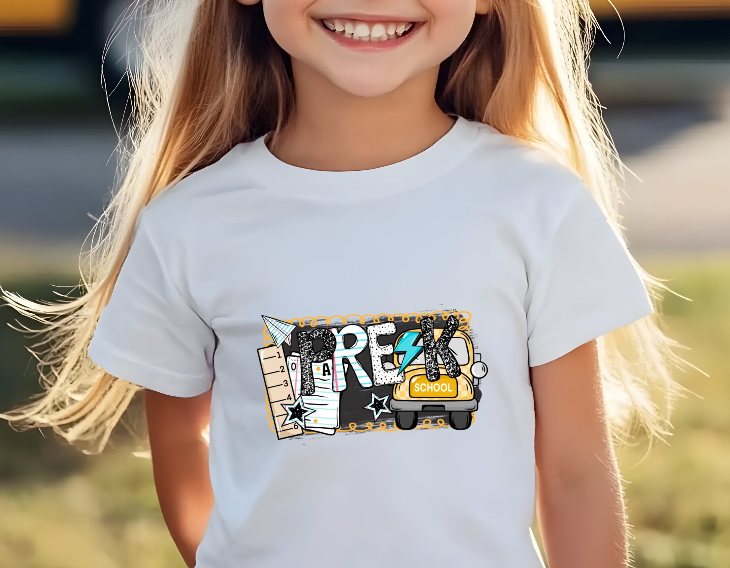 PreK T-Shirt, Back to School Tee, School Bus Design, Teacher Gift, Kids T Shirt, First Day of School Outfit, Pre K Student Shirt