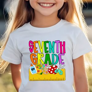 Seventh Grade T-Shirt, Back To School Shirt, Colorful School Supplies Tee, Seventh Grade Student Gift, Teacher Shirt, Graduation T-Shirt