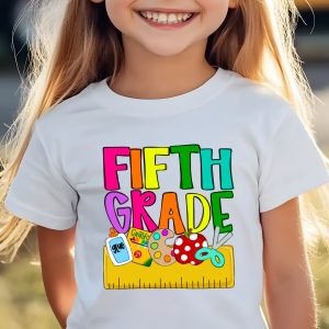 Fifth Grade T-Shirt, Back to School Shirt, School T-Shirt, Teacher Shirt, Student T-Shirt, Colorful T-Shirt, School Supplies, Fifth Grade