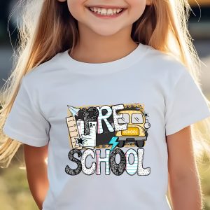 Preschool T-Shirt, Cute Back to School Tee, First Day of School Shirt, Teacher Shirt, Preschool Teacher Gift, School Bus T Shirt, Kids