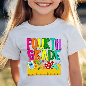 Fourth Grade T-Shirt, Back to School Shirt, Student Tee, Colorful Design, Elementary School, 4th Grade Gift, Learning T-Shirt, Teacher