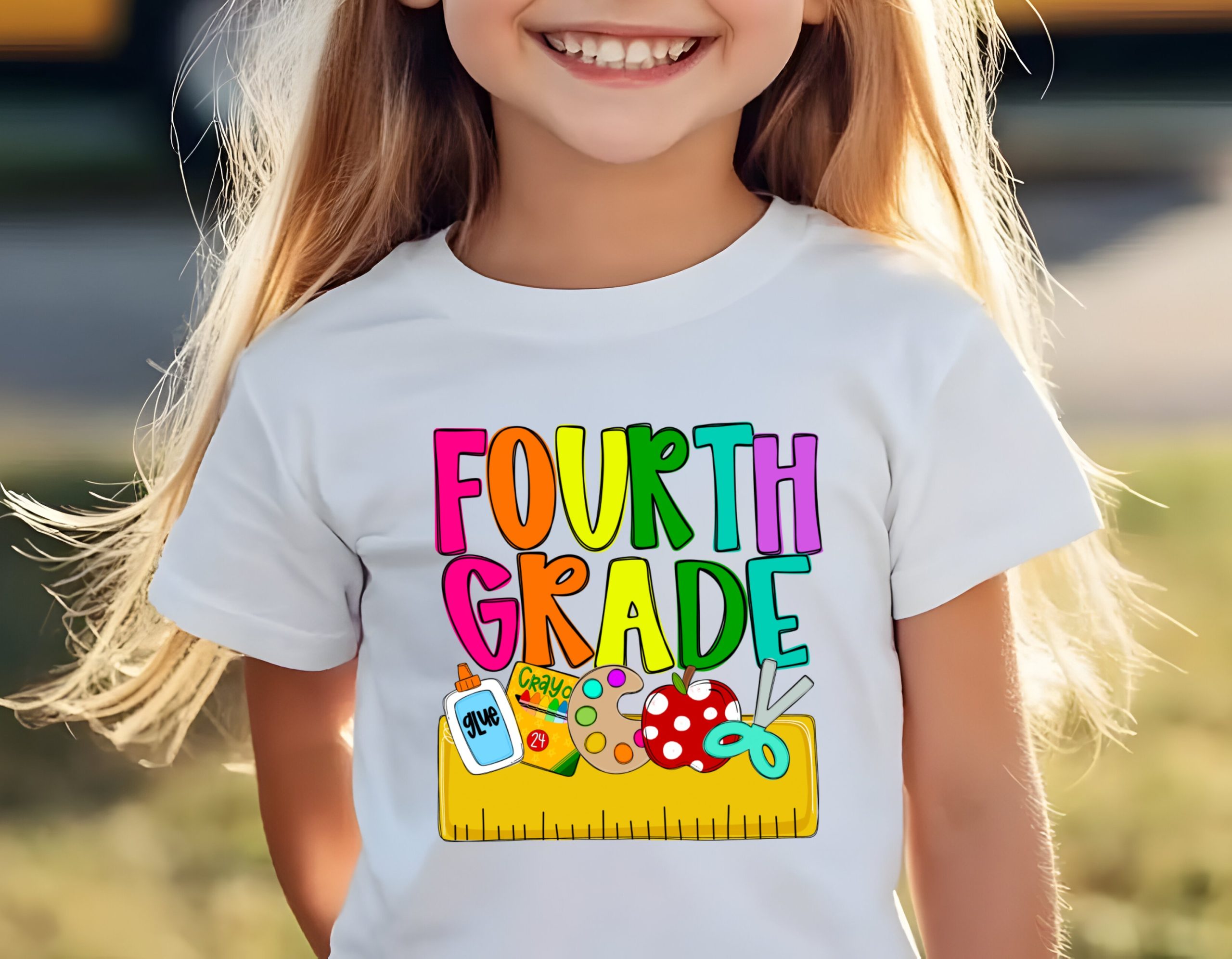 Fourth Grade T-Shirt, Back to School Shirt, Student Tee, Colorful Design, Elementary School, 4th Grade Gift, Learning T-Shirt, Teacher