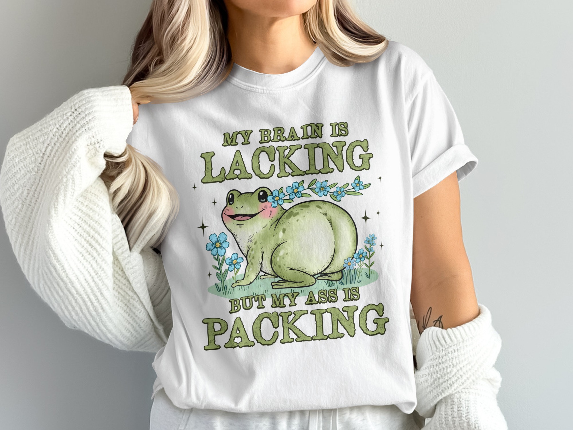 Frog Butts Comfort Colors T-Shirt, Funny Froggy Tee, My Brain is Lacking Comfort Colors T-Shirt, Amphibian, Sassy Tee, Unique Comfort Tee