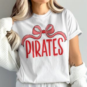 Pirates Bow T-Shirt, Cute Team Pride Tee, Comfort Colors 1717, Game Day Shirt, Sports Fan Apparel, Trendy Graphic Tee, School Spirit Outfit