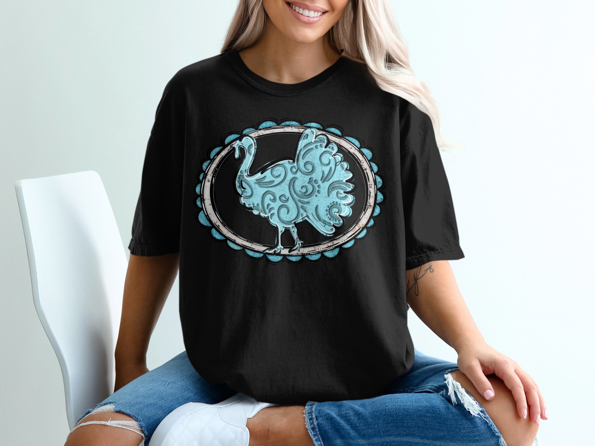 Comfort Colors 1717 Show Mom T-Shirt, Turkey Mom Tee, Gift for Mom, Thanksgiving Shirt, Trendy Mom Shirt, Cute Mom Shirt, Mama Shirt - Image 3