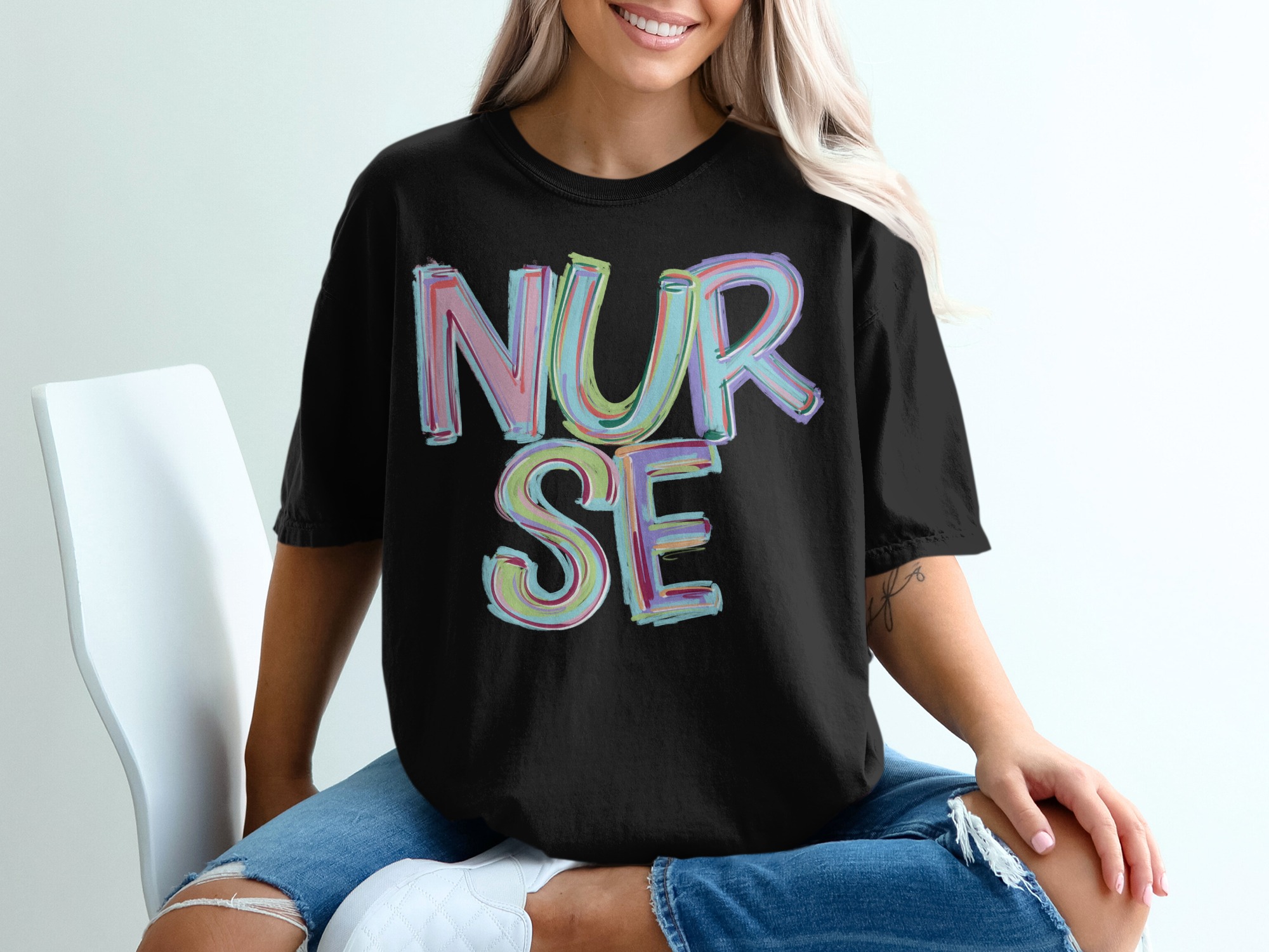 Colorful Nurse T Shirt, Gift For Nurses, Nurse Appreciation Tee, Nursing Student Shirt, Nurse Week, Nurse Life, Medical Gift T-Shirt - Image 2