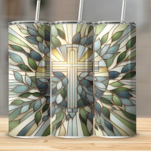 Cross Stained Glass 20oz Sublimation Digital Download,Tumbler Design,Christian Digital Image,Religious Gift,Wraps,Png Template
