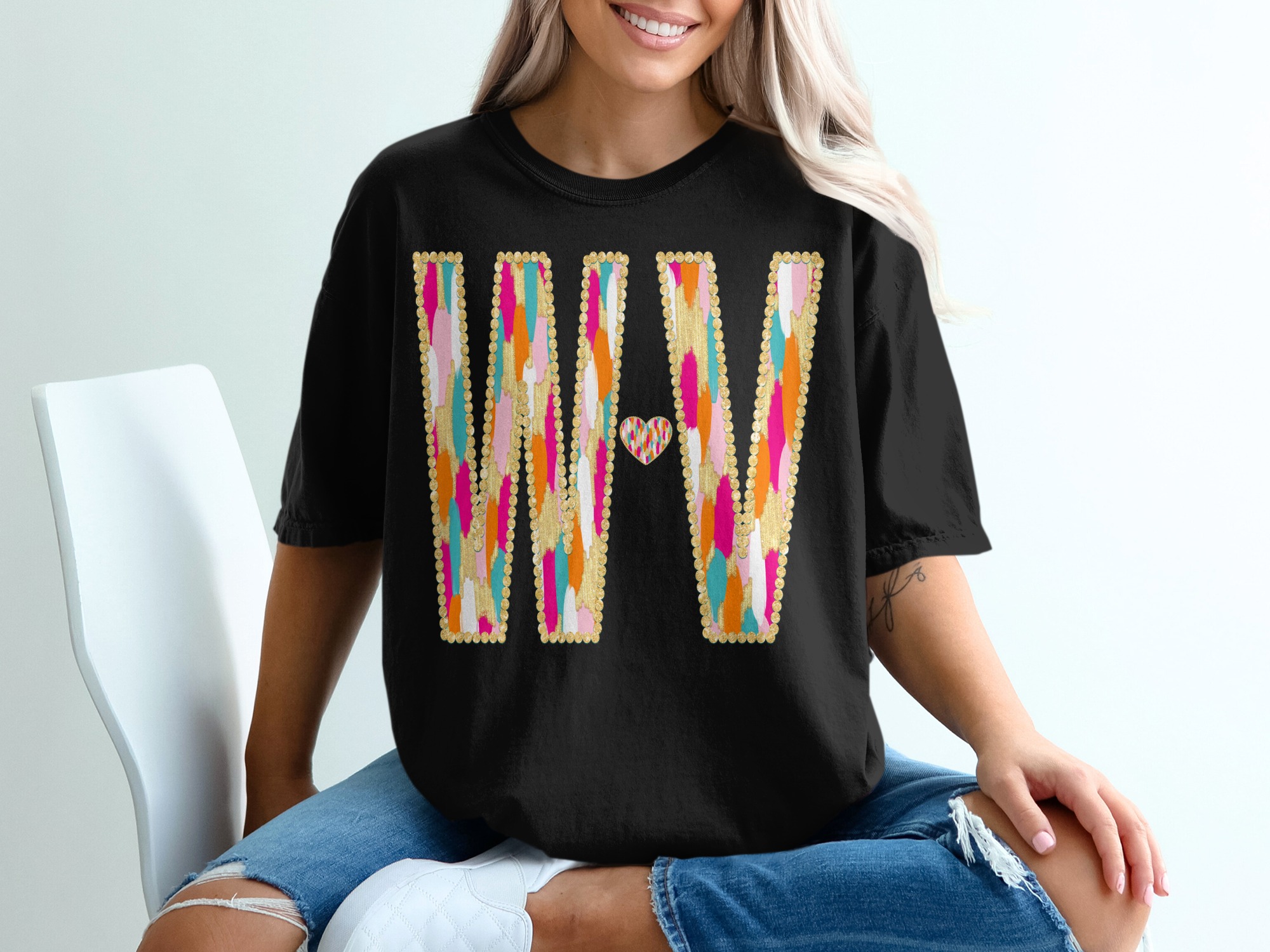 WV Comfort Colors 1717 T-Shirt, State Pride Tee, West Virginia Gift, Colorful WV Heart Shirt, Mountain Mama, Trending Now, Viral T Shirt - Image 3