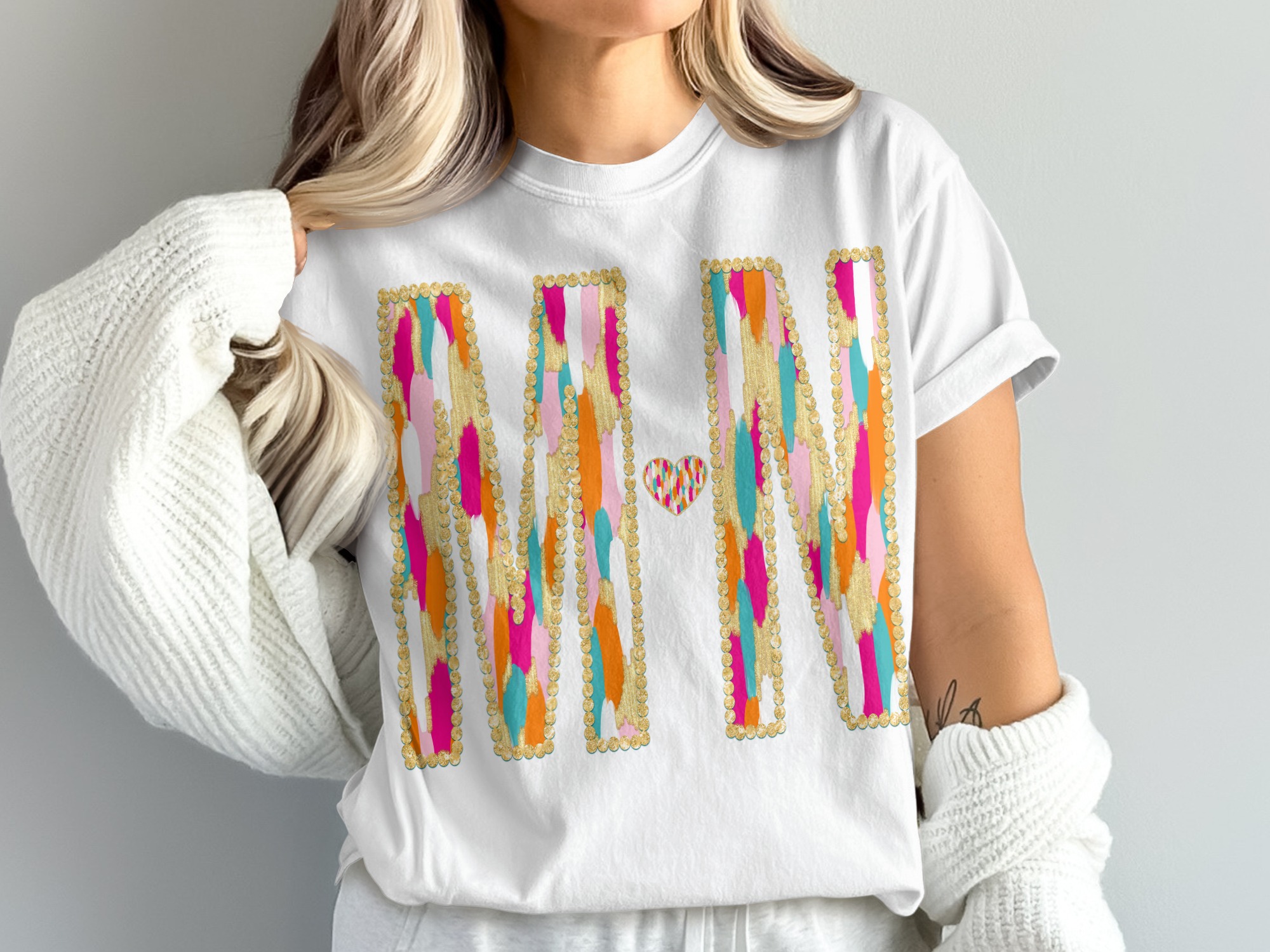 MAMA T-Shirt, Mama Graphic Tee, Colorful Mama Shirt, Trendy Mom Shirt, Mother's Day Gift, Comfort Colors 1717, Gift For Mom, Mama Heart Tee