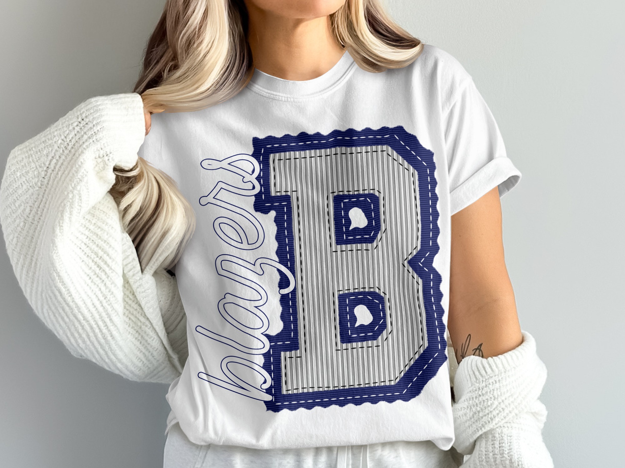 Blazers Letter B T-Shirt, Comfort Colors 1717, Varsity Inspired Tee, Sports Team Shirt, Initial B T-Shirt, School Spirit Top, prepster preppy
