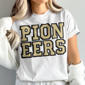 Pioneers T-Shirt, Embroidered Look Tee, Comfort Colors 1717, Vintage Style, Retro Pioneers Apparel, Team Pride, Fan Gear, Sports Tee