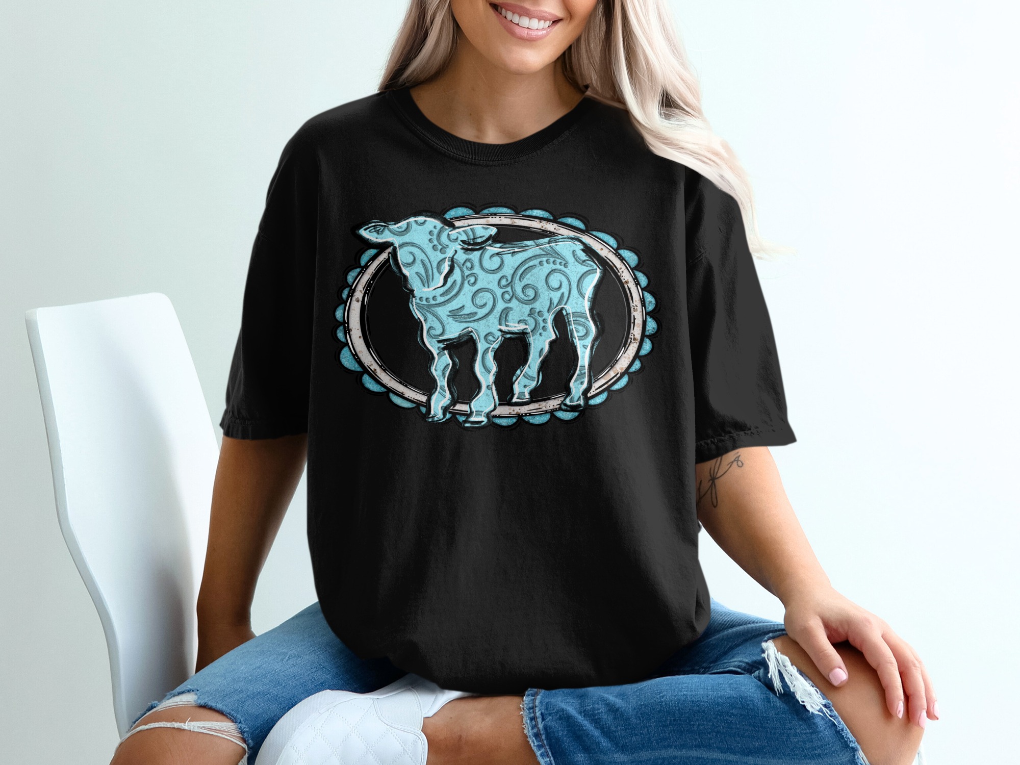 Comfort Colors 1717 Show Mom T-Shirt, Sheep Design Tee, Livestock Show, Cute Animal Lover Gift, Farm T-Shirt, Trendy Mom Shirt - Image 3