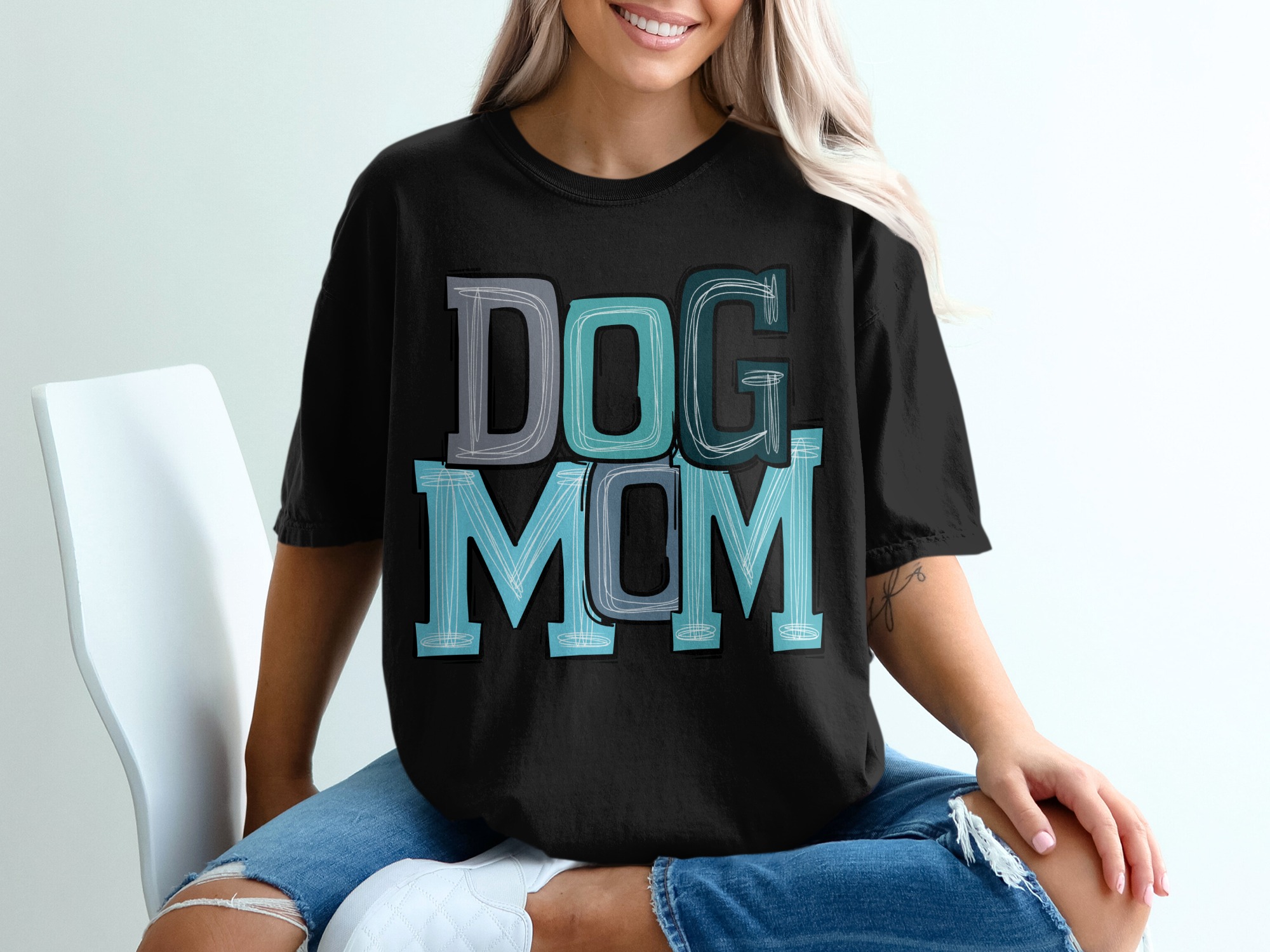 Dog Mom T-Shirt, Cute Dog Lover Tee, Pet Owner Gift, Puppy Love, Trendy Dog Shirt, Gift for Her, Dog Mama Shirt, Dog TShirt for Women - Image 2