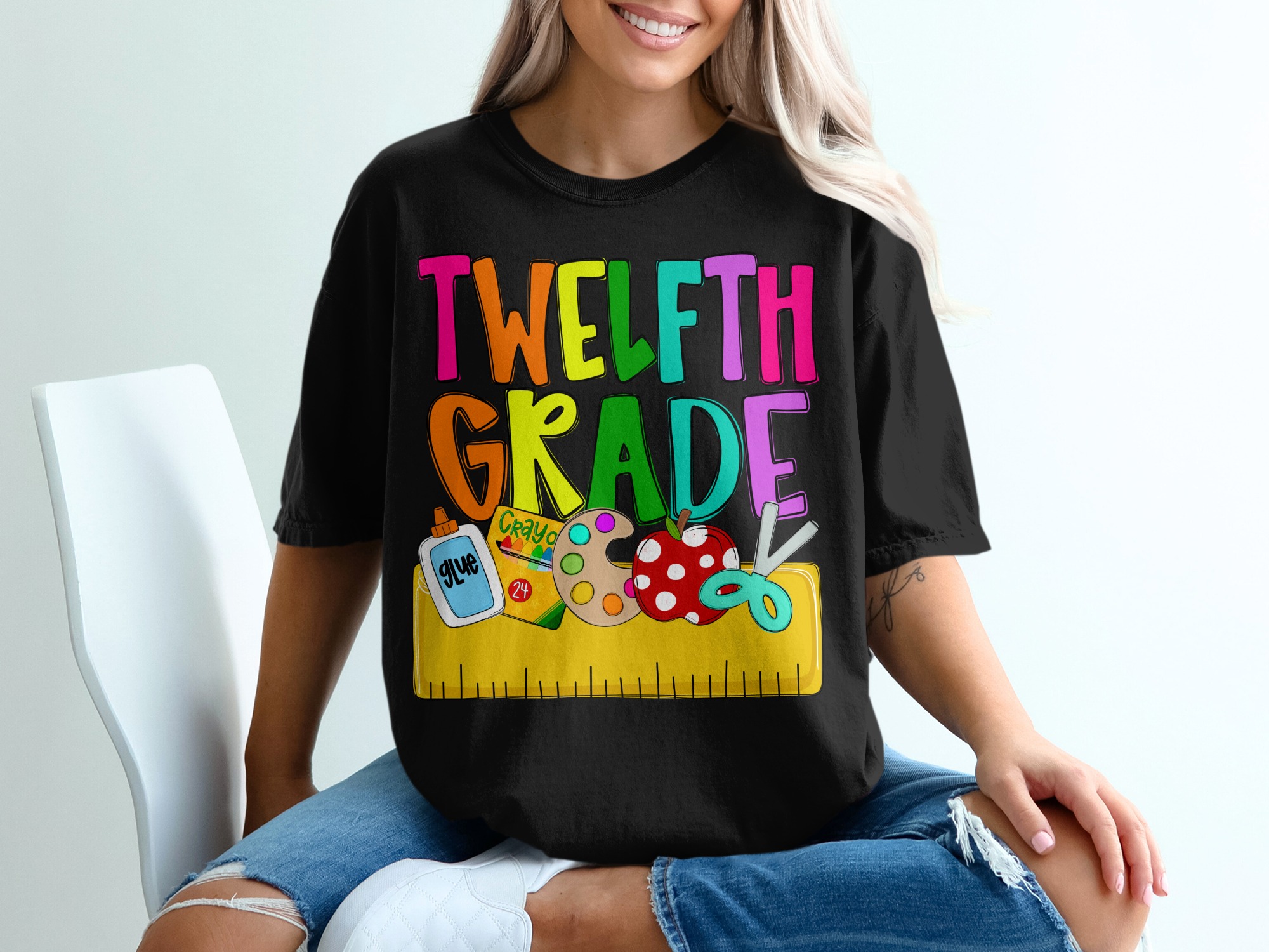 Twelfth Grade T-Shirt, School Shirt, Teacher Gift, Class of 2025, Colorful Graphic Tee, Back To School Shirt, Graduation T Shirt - Image 2