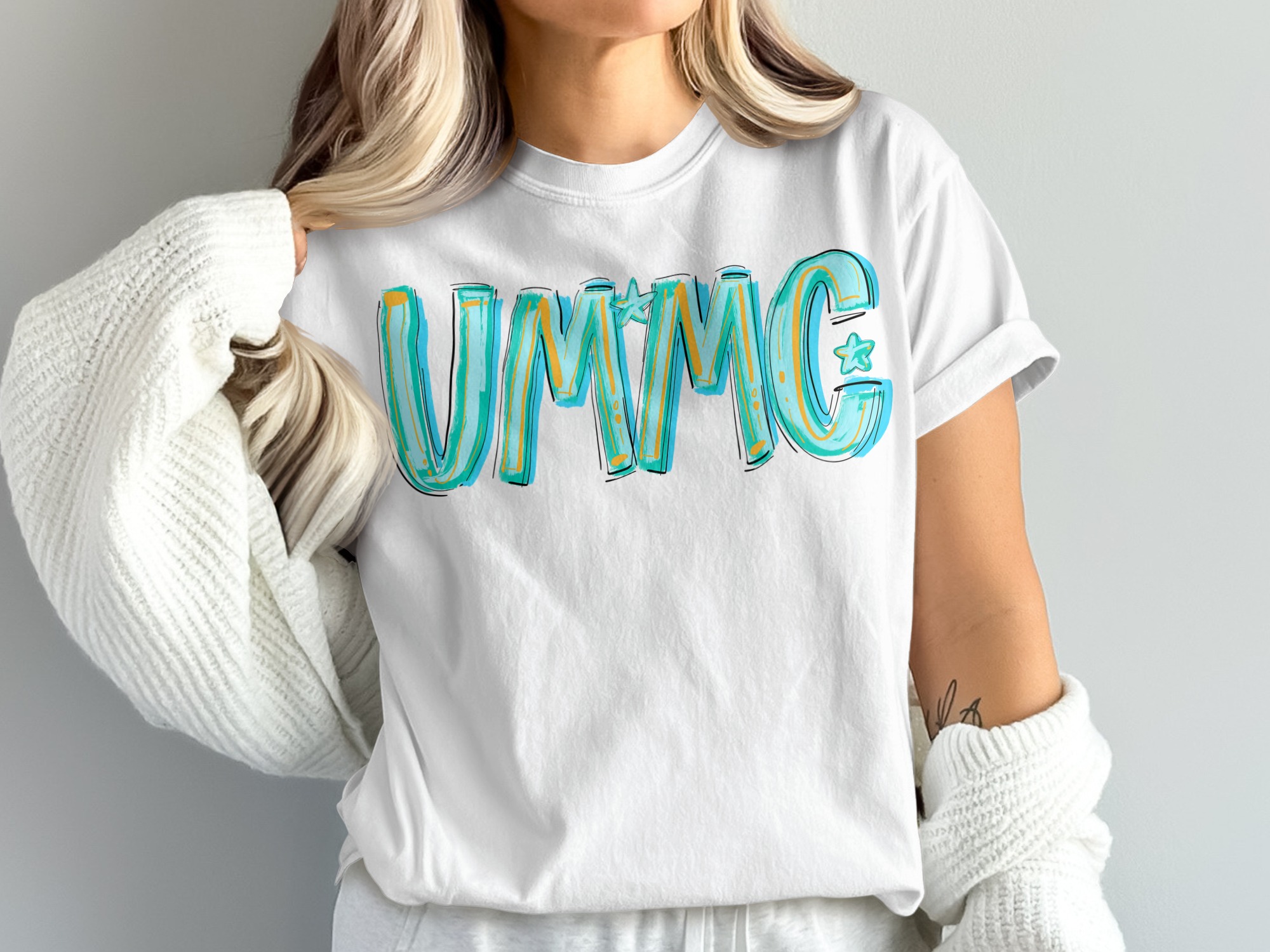 UMMC T-Shirt, Blue and Yellow, UMMC Graphic Tee, Comfort Colors 1717, Trendy Shirt, College Shirt, University T Shirt, Custom TShirt