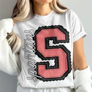 Spartans T-Shirt, Letter S, Comfort Colors 1717, College Team Shirt, Game Day Tee, Custom Sports Apparel, Student Gift, Vintage Style Tee