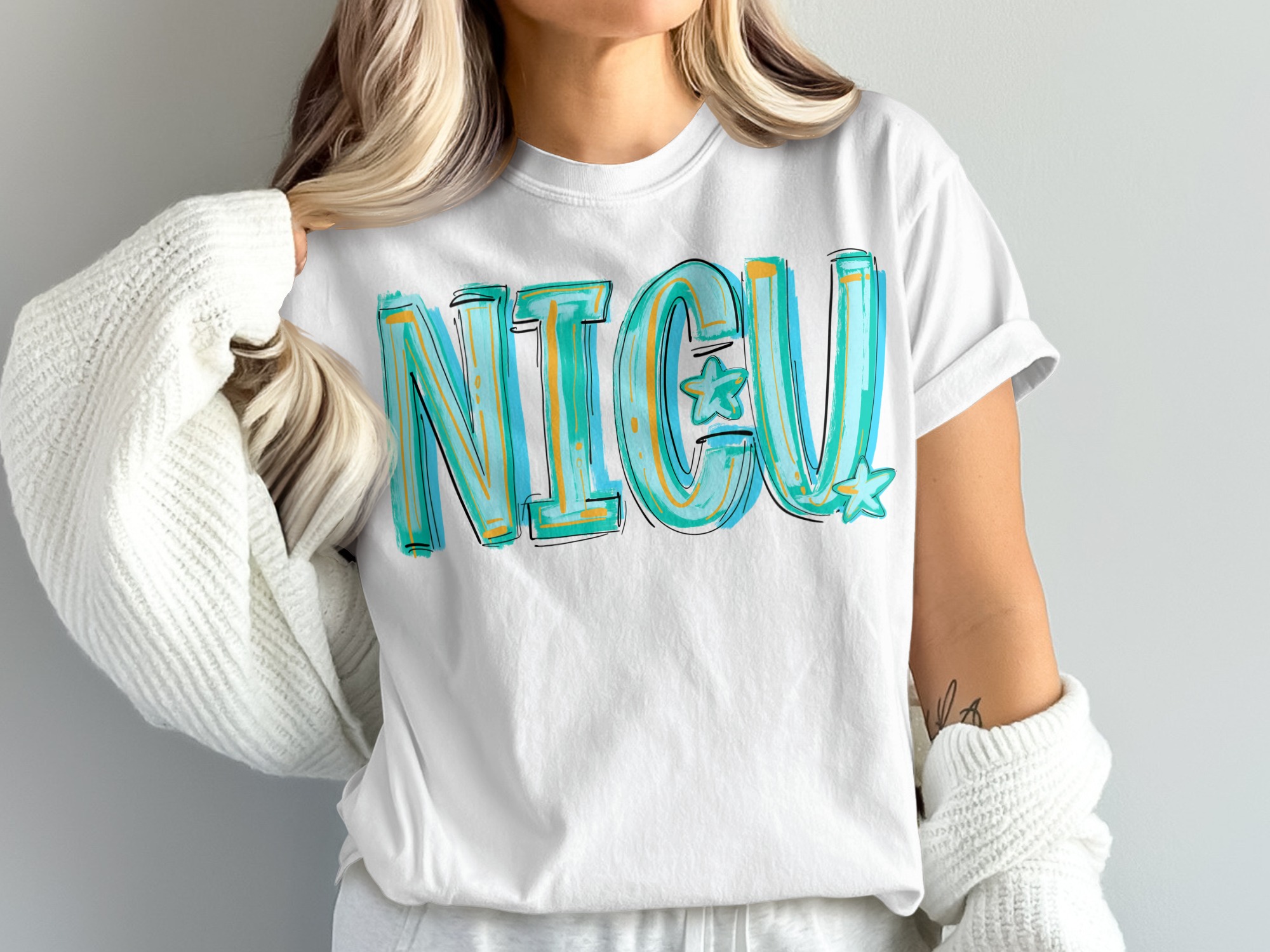 NICU Nurse T-Shirt, Comfort Colors 1717 Tee, Neonatal Intensive Care Unit Apparel, NICU Team Gift, Starfish NICU Design