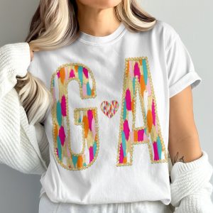 GA Initial Comfort Colors 1717 T-Shirt, Custom Letter Tee, Anniversary Gift, Personalized Couple Tee, Monogram T Shirt, Trendy Graphic Tee