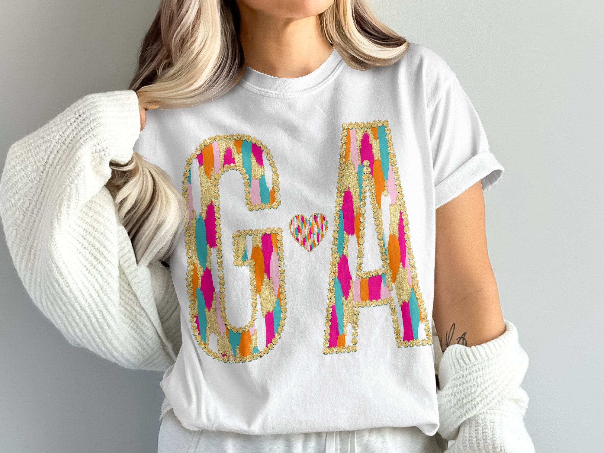 GA Initial Comfort Colors 1717 T-Shirt, Custom Letter Tee, Anniversary Gift, Personalized Couple Tee, Monogram T Shirt, Trendy Graphic Tee