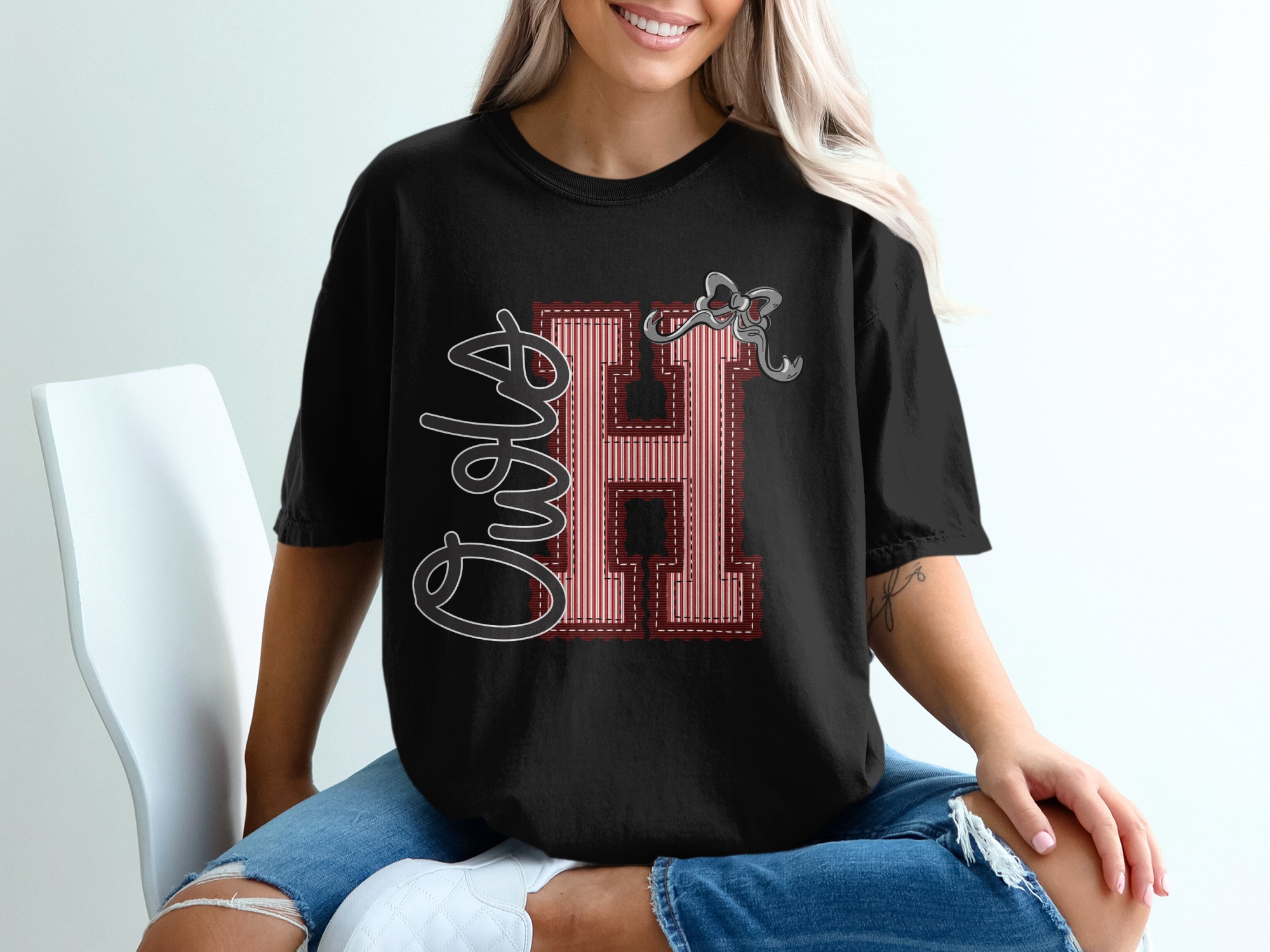 Custom Mascot Owls H Comfort Colors Custom State T-Shirt, Initial State Shirt, Game Day Tee, Trendy Shirt, Unique Design, prepster preppy - Image 3