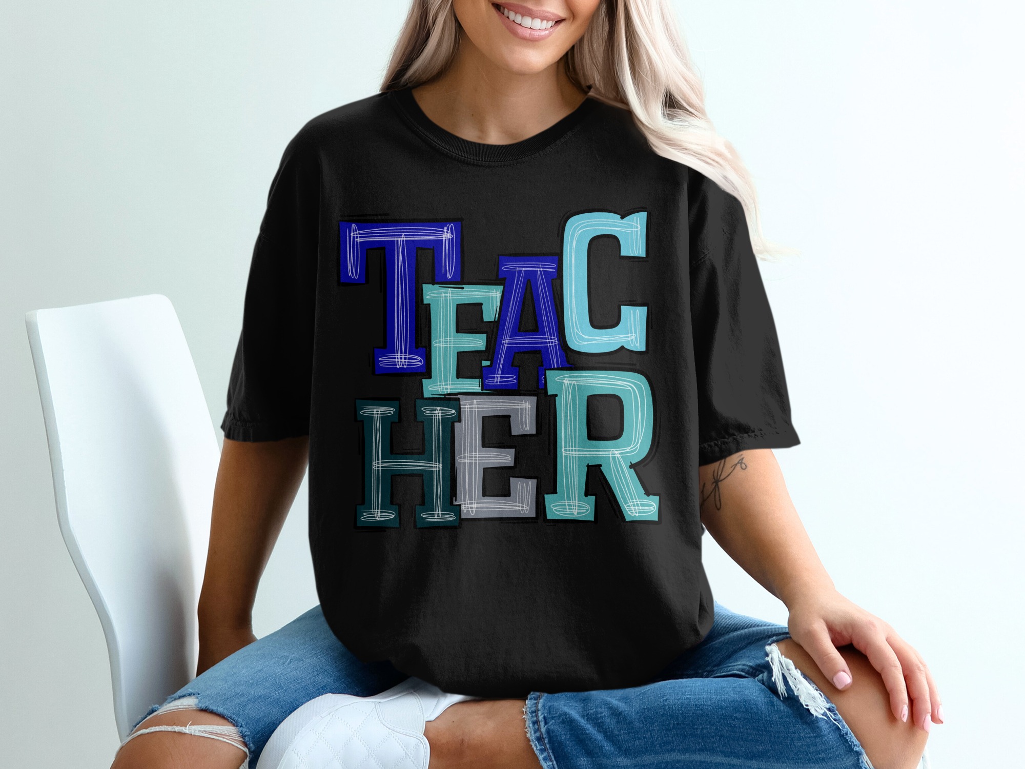 Teacher T-Shirt, Educator Appreciation Shirt, School Teacher Gift, Colorful Teacher Shirt, Teacher Life Tee, Back to School T Shirt - Image 2