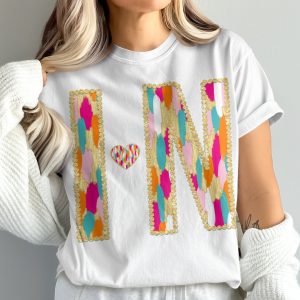 IN Heart RN T-Shirt, Nurse T-Shirt, Comfort Colors 1717, Gift for Nurse, Nursing Student Shirt, Initial T-Shirt, Colorful T-Shirt
