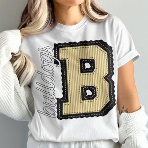 Bulldogs T-Shirt, Initial B, Comfort Colors 1717, College Team Shirt, Game Day Tee, Sports Fan Gift, School Spirit Apparel, Vintage Style, prepster preppy