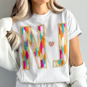 NJ State T Shirt Comfort Colors 1717, Jersey Pride Tee, Colorful Letters with Heart, New Jersey Souvenir, Trendy Unisex T Shirt