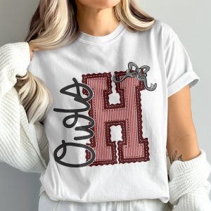 Custom Mascot Owls H Comfort Colors Custom State T-Shirt, Initial State Shirt, Game Day Tee, Trendy Shirt, Unique Design, prepster preppy