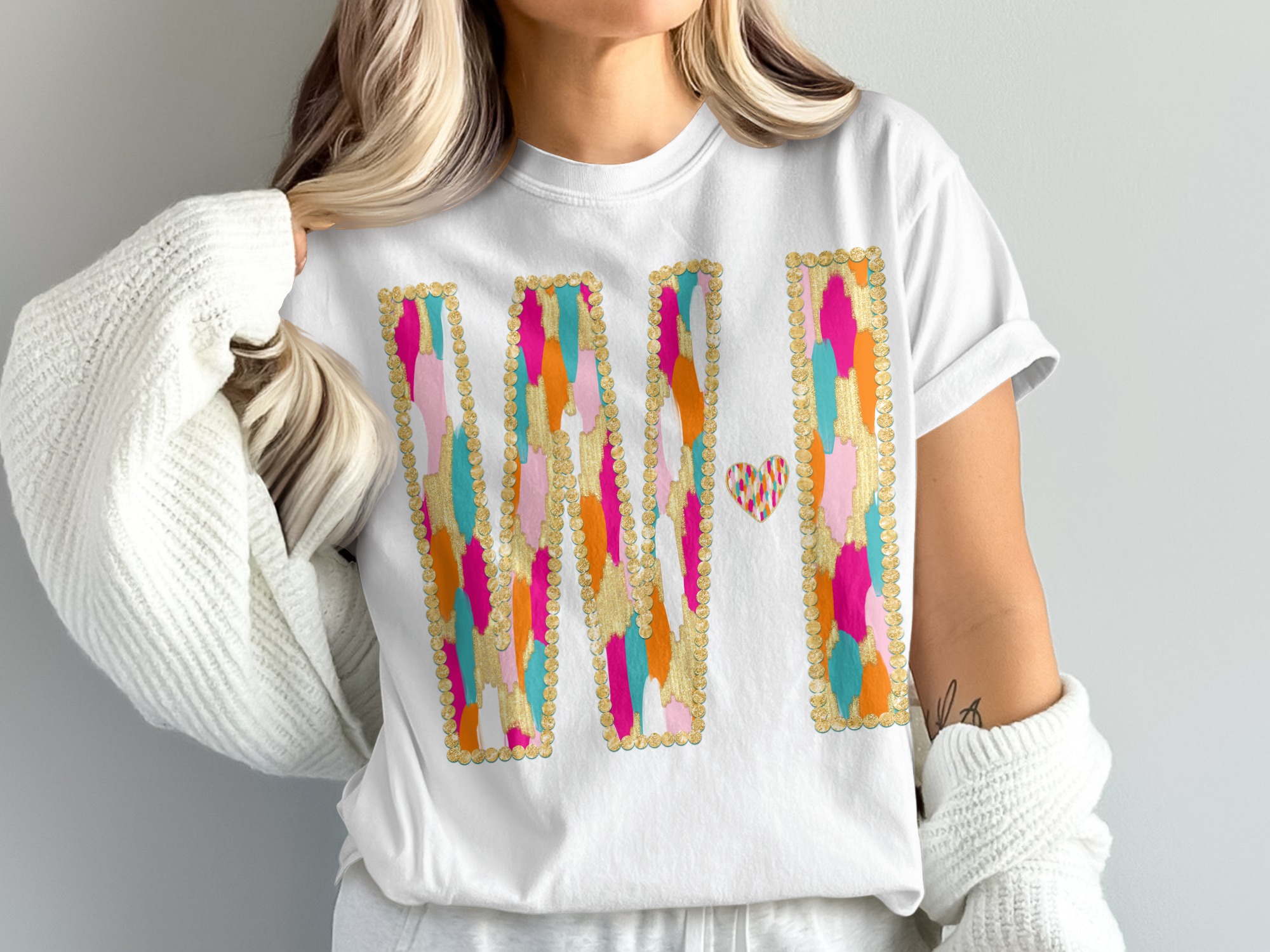 Wisconsin T-Shirt Comfort Colors 1717, Wisconsin Tee, Colorful Shirt, Gold Confetti WI Shirt