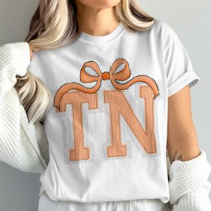 TN Bow Comfort Colors T-Shirt, Tennessee Graphic Tee, Southern Pride Shirt, Orange Bow, Gameday Shirt, Boutique Tee, Trendy Tshirt